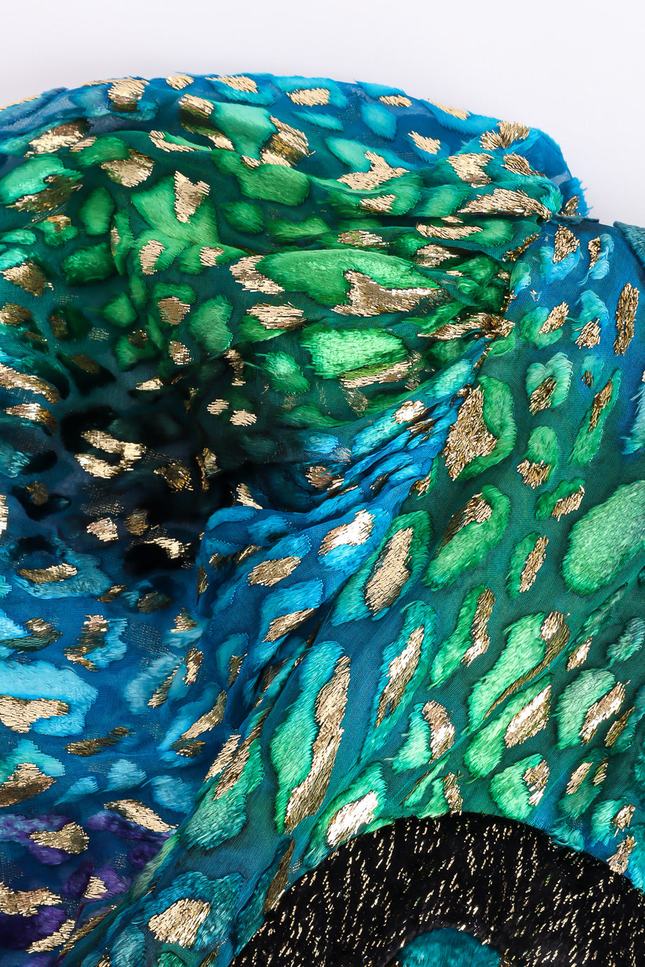 Multi-printed silk limited edition dress by Diane Freis shoulder detail @recessla