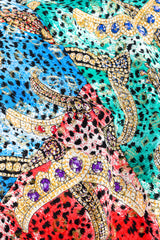 Printed silk dress by Diane Freis fabric close @recessla