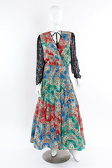Printed silk dress by Diane Freis mannequin front @recessla