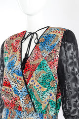 Printed silk dress by Diane Freis mannequin close tied @recessla