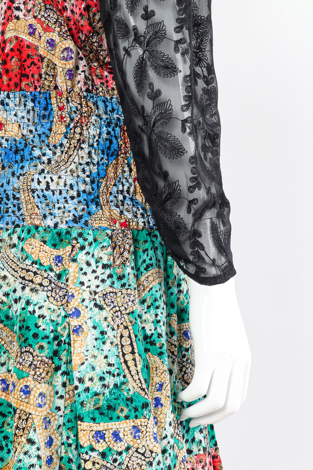 Printed silk dress by Diane Freis mannequin sleeve @recessla