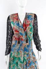 Printed silk dress by Diane Freis mannequin 3/4 untied @recessla
