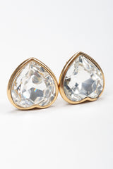 Recess Los Angeles Vintage Christian Dior Oversized Crystal Heart Earrings