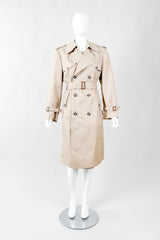 Vintage Christian Dior Monsieur Khaki Classic Trench Coat on Mannequin, Front at Recess