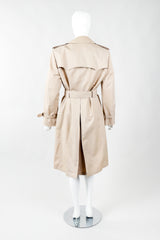 Vintage Christian Dior Monsieur Khaki Classic Trench Coat on Mannequin, Back at Recess