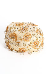 Vintage Christian Dior Jeweled Floral Pillbox Hat back @ Recess LA