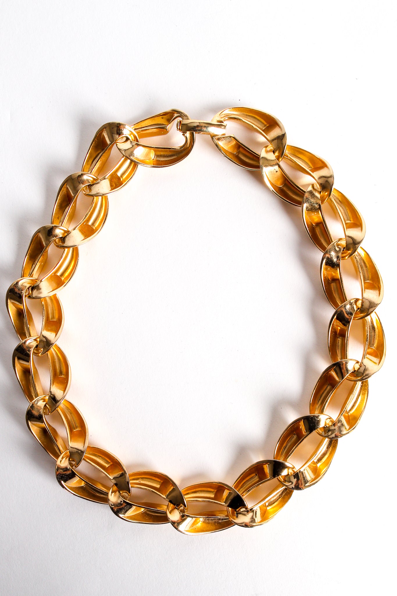 Vintage Christian Dior Chunky Gourmette Chain Link Collar backside at Recess Los Angeles