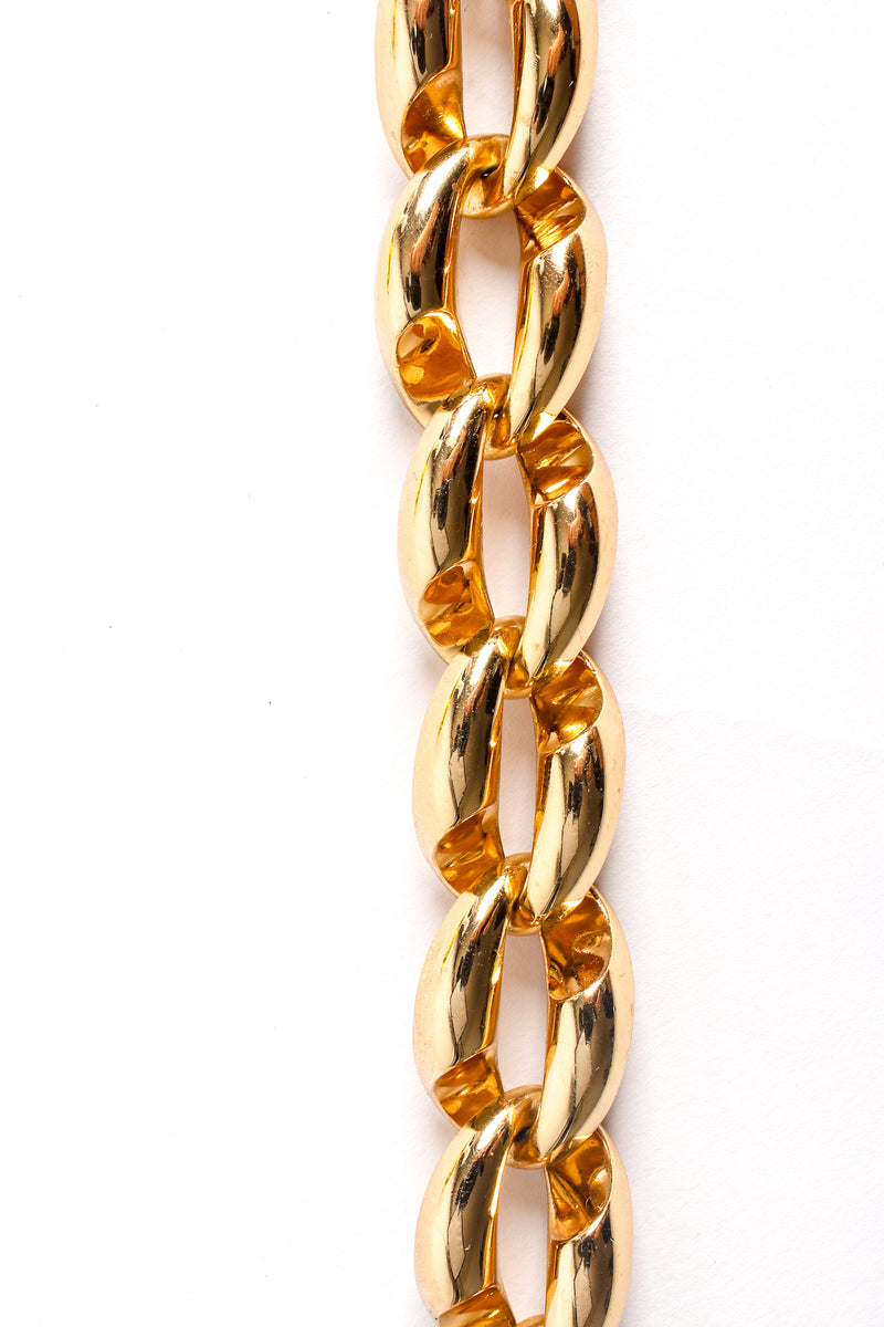 Vintage Christian Dior Chunky Gourmette Chain Link Collar Necklace detail at Recess Los Angeles