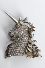 Vintage Christian Dior by Mitchel Maer 1952 Unicorn Crystal Brooch unicorn flat @ Recess LA