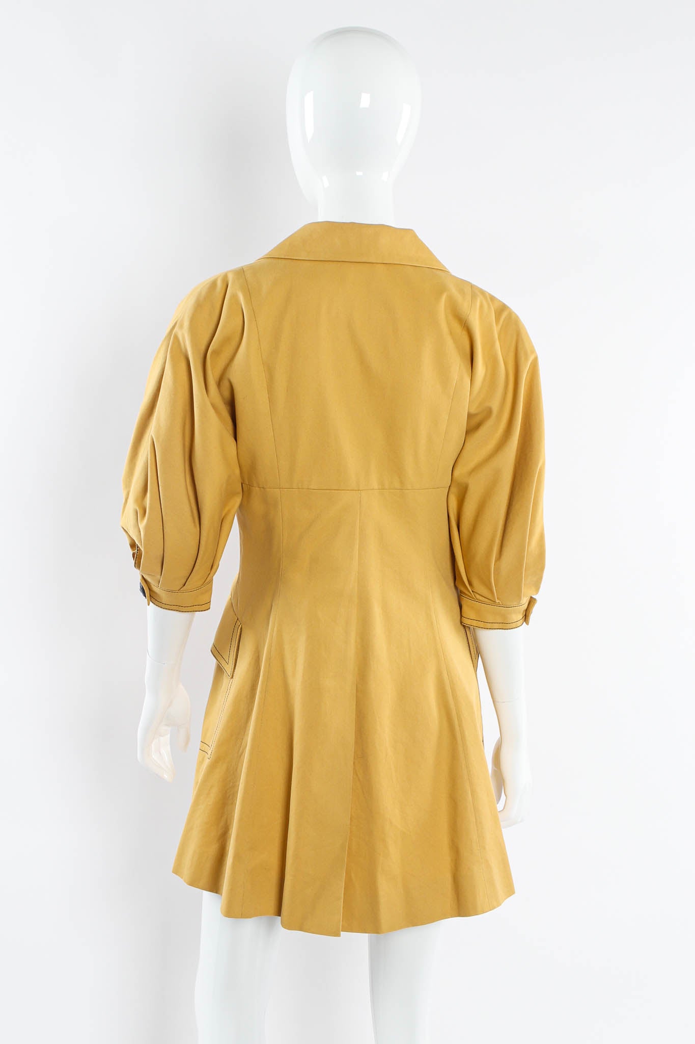 Vintage Christian Dior Golden Blazer & Skirt Suit Set blazer mannequin back @ Recess Los Angeles
