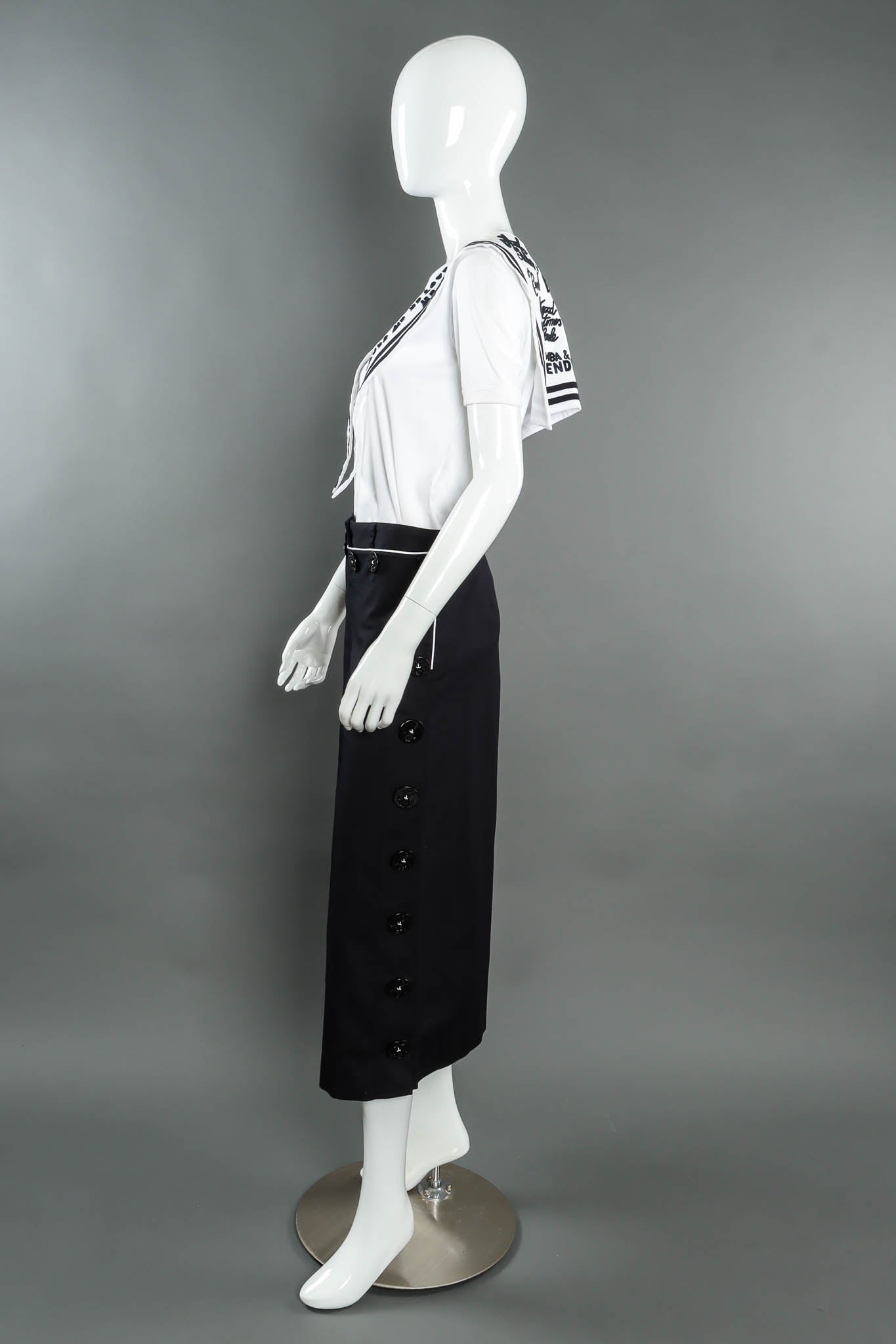 Vintage Dolce & Gabbana Anchor Sailor Culotte Pant set mannequin side @ Recess Los Angeles