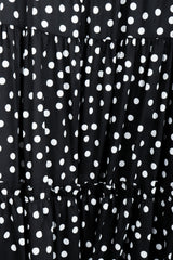 Vintage Dolce & Gabbana Polka Dot Cold Shoulder Ruffle Dress fabric