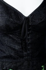 Vintage Dolce & Gabbana Lace Rosette Bustier Slip Dress front lace detail at Recess