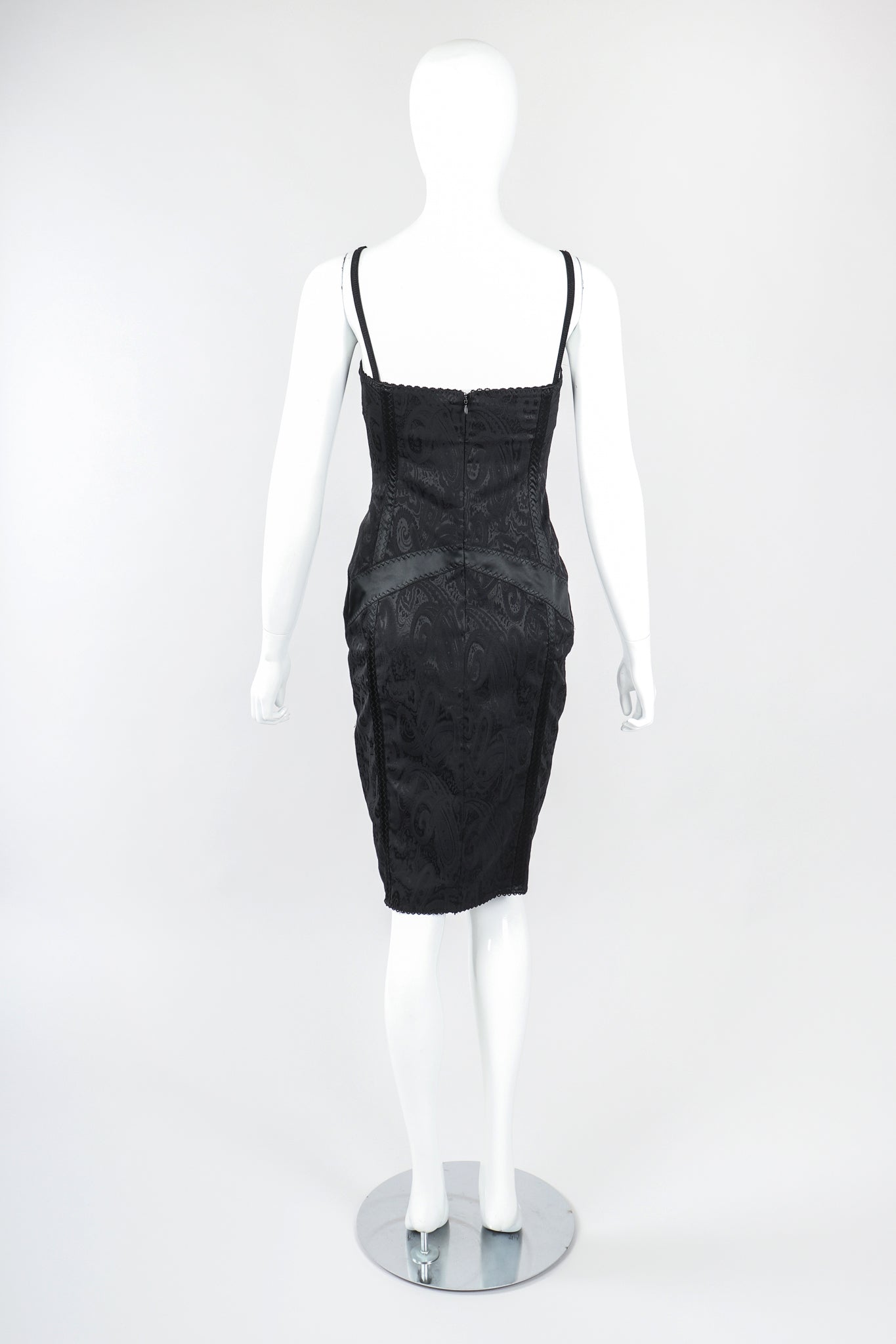 Recess Designer Consignment Vintage Dolce & Gabbana Brocade Bustier Slip Dress Los Angeles Resale Mariano Fortuny