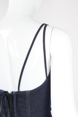 Recess Los Angeles Vintage Dolce & Gabbana 90s Stretch Denim Corset Slip Dress