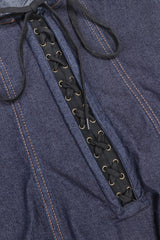 Recess Los Angeles Vintage Dolce & Gabbana 90s Stretch Denim Corset Slip Dress