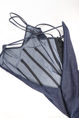 Recess Los Angeles Vintage Dolce & Gabbana 90s Stretch Denim Corset Slip Dress