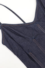 Recess Los Angeles Vintage Dolce & Gabbana 90s Stretch Denim Corset Slip Dress