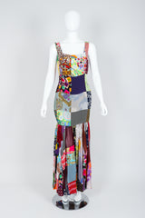 Vintage Dolce & Gabbana Spring/Summer 1993 Collection Patchwork Mermaid Gown on Mannequin