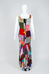 Vintage Dolce & Gabbana Spring/Summer 1993 Collection Patchwork Mermaid Gown on Mannequin, Back