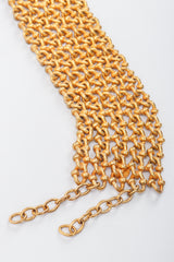 Recess Vintage Dominique Aurientis Gold chain link choker necklace on grey background