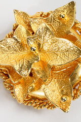 Vintage Dominique Aurientis Gilded Leaves Button Earrings at Recess Los Angeles