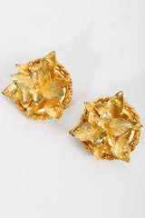 Vintage Dominique Aurientis Gilded Leaves Button Earrings at Recess Los Angeles