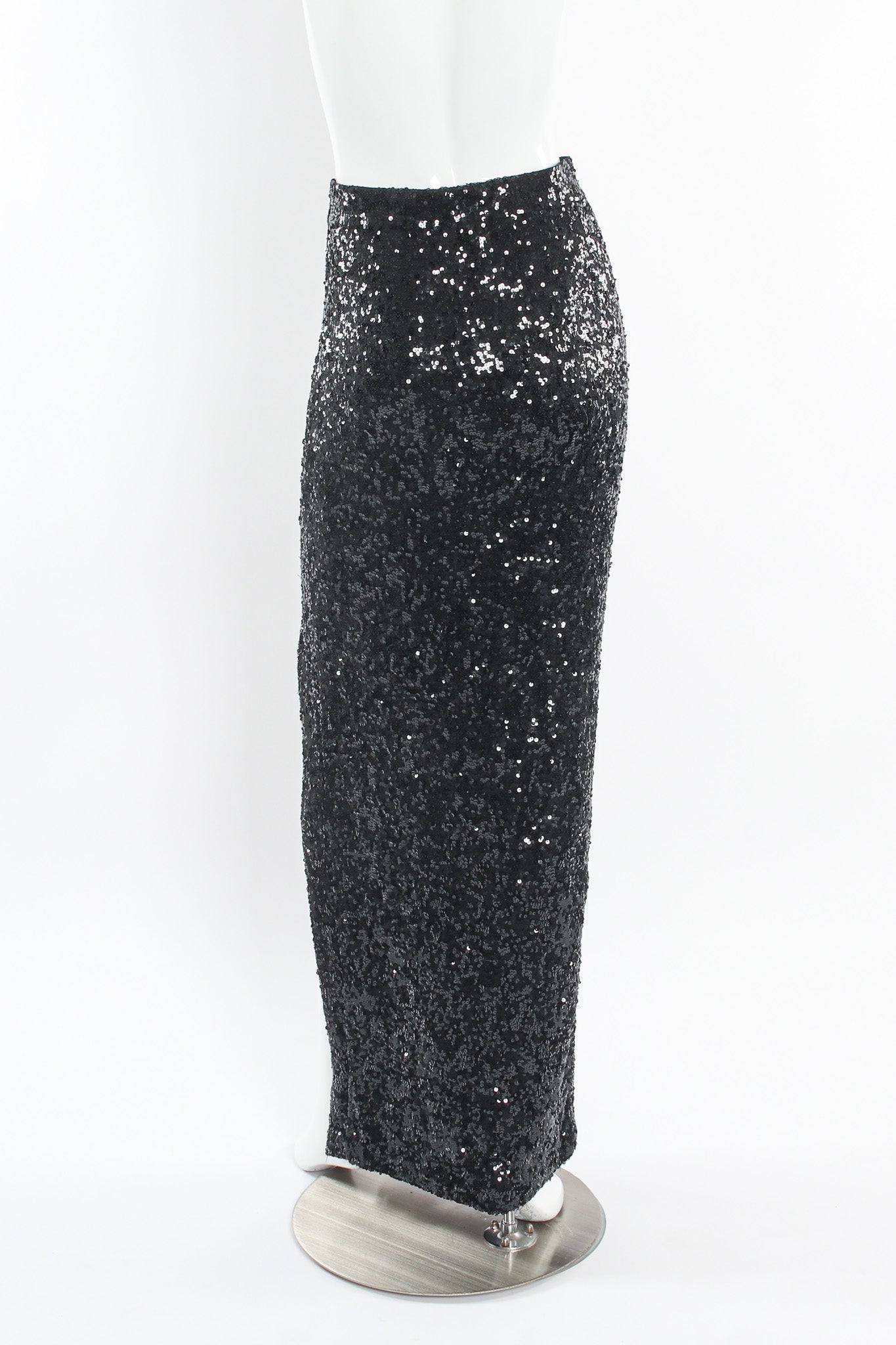 Vintage DKNY Donna Karan Silk Sequin Bodycon Skirt mannequin back @ Recess LA