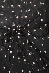 Recess Los Angeles Vintage Donna Karan Diamond Dot Silk Chiffon Sheer Bias Dress