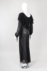 Recess Los Angeles Vintage Donna Karan Diamond Dot Chiffon Sheer Bias Dress