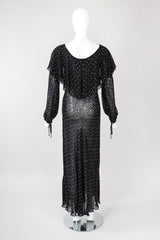 Recess Los Angeles Vintage Donna Karan Diamond Dot Chiffon Sheer Bias Dress