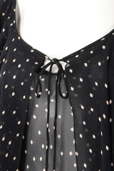 Recess Los Angeles Vintage Donna Karan Diamond Dot Chiffon Sheer Bias Dress