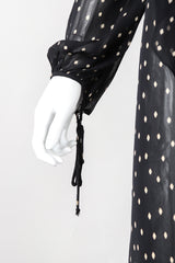 Recess Los Angeles Vintage Donna Karan Diamond Dot Silk Chiffon Sheer Bias Dress