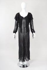 Recess Los Angeles Vintage Donna Karan Diamond Dot Chiffon Sheer Bias Dress