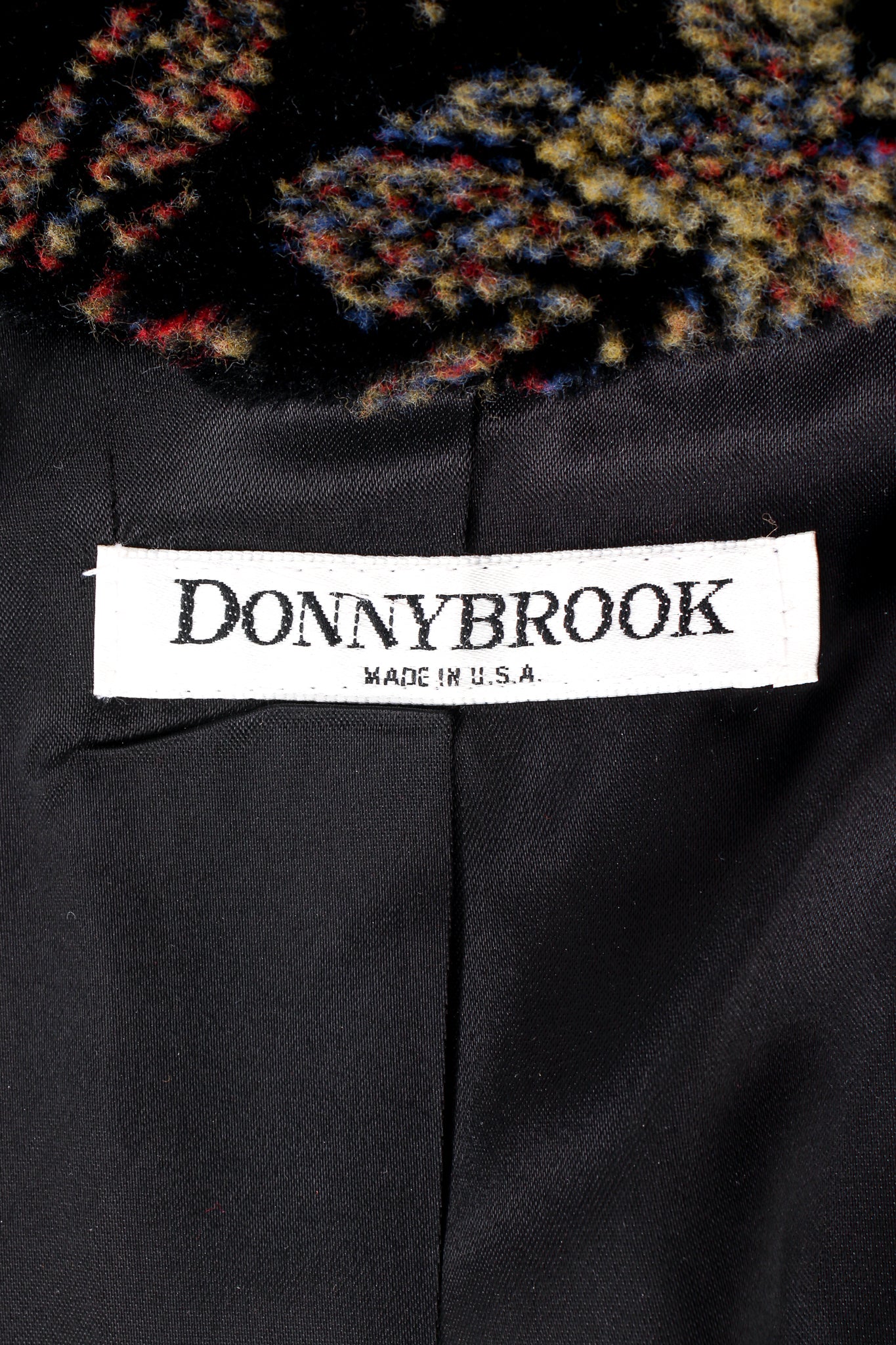 Vintage Donny Brook Rainbow Plush Cocoon Jacket label at Recess Los Angeles