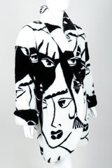 Vintage Donny Brook Oversized Face Print Faux Fur Coat Angle at Recess