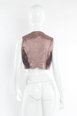 Vintage Dries Van Noten Floral Silk Jacket, Vest, & Skirt Set mannequin vest back @ Recess LA