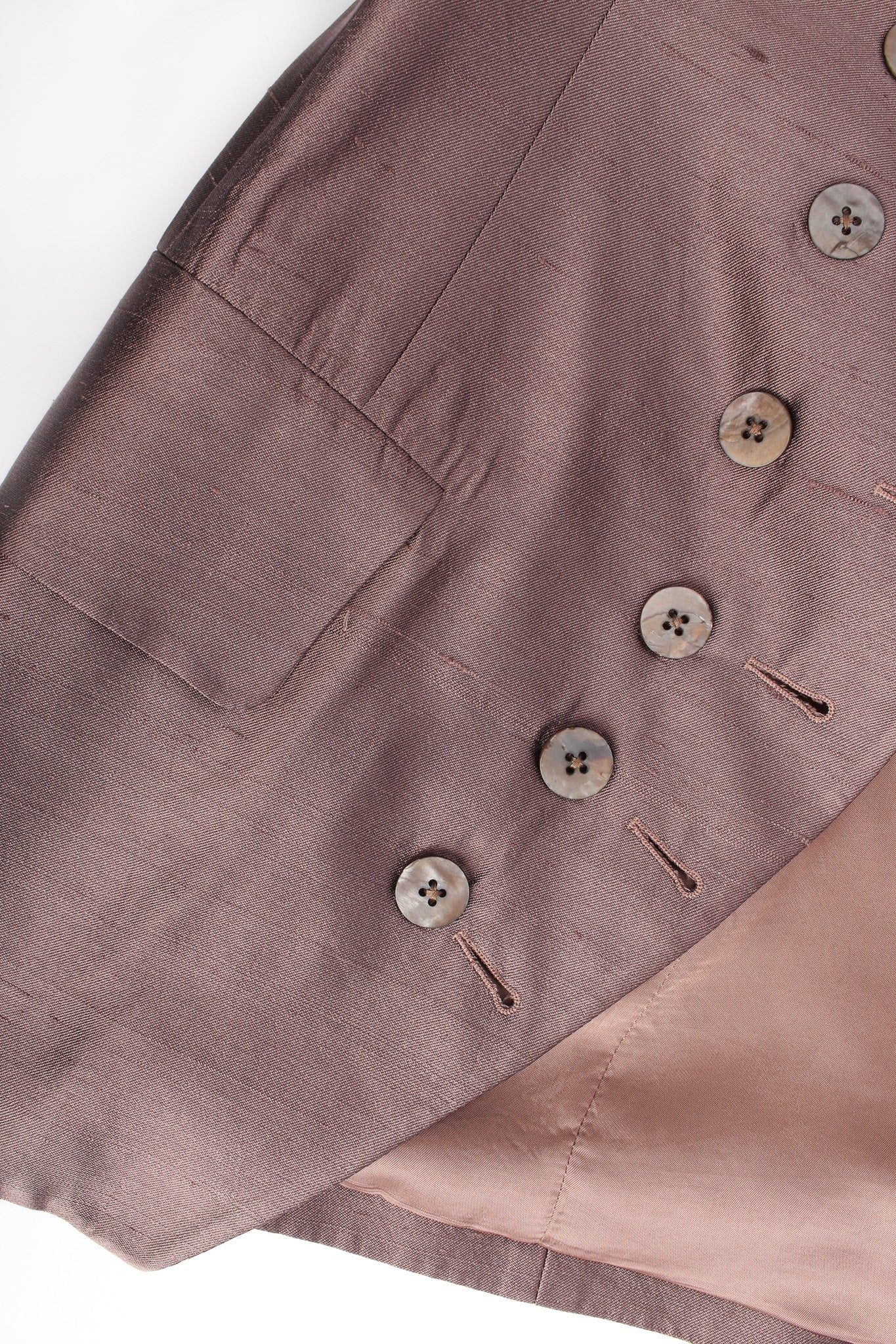 Vintage Dries Van Noten Floral Silk Jacket, Vest, & Skirt Set button/pocket @ Recess LA