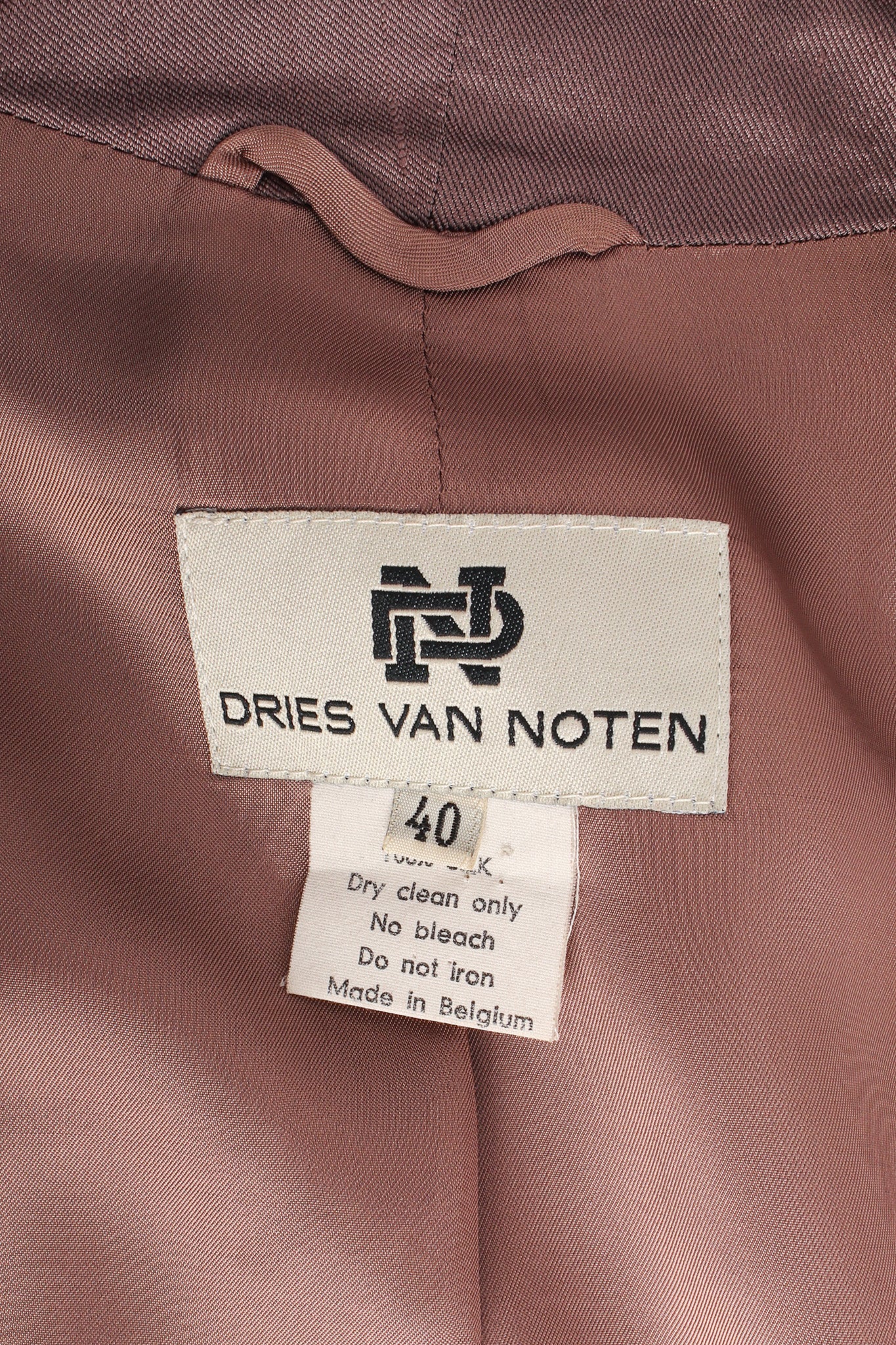 Vintage Dries Van Noten Floral Silk Jacket, Vest, & Skirt Set tag @ Recess LA