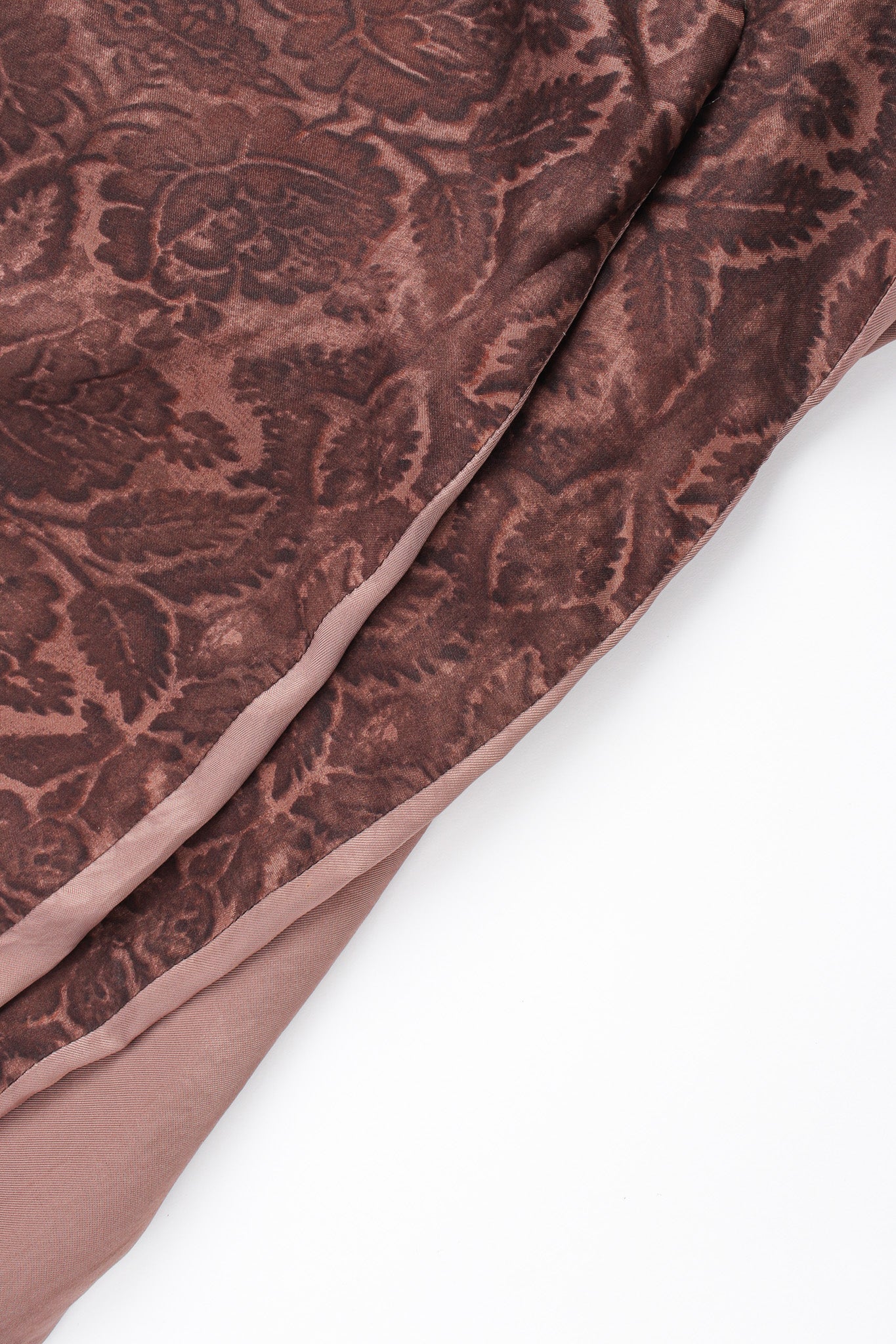 Vintage Dries Van Noten Floral Silk Jacket, Vest, & Skirt Set skirt hem @ Recess LA