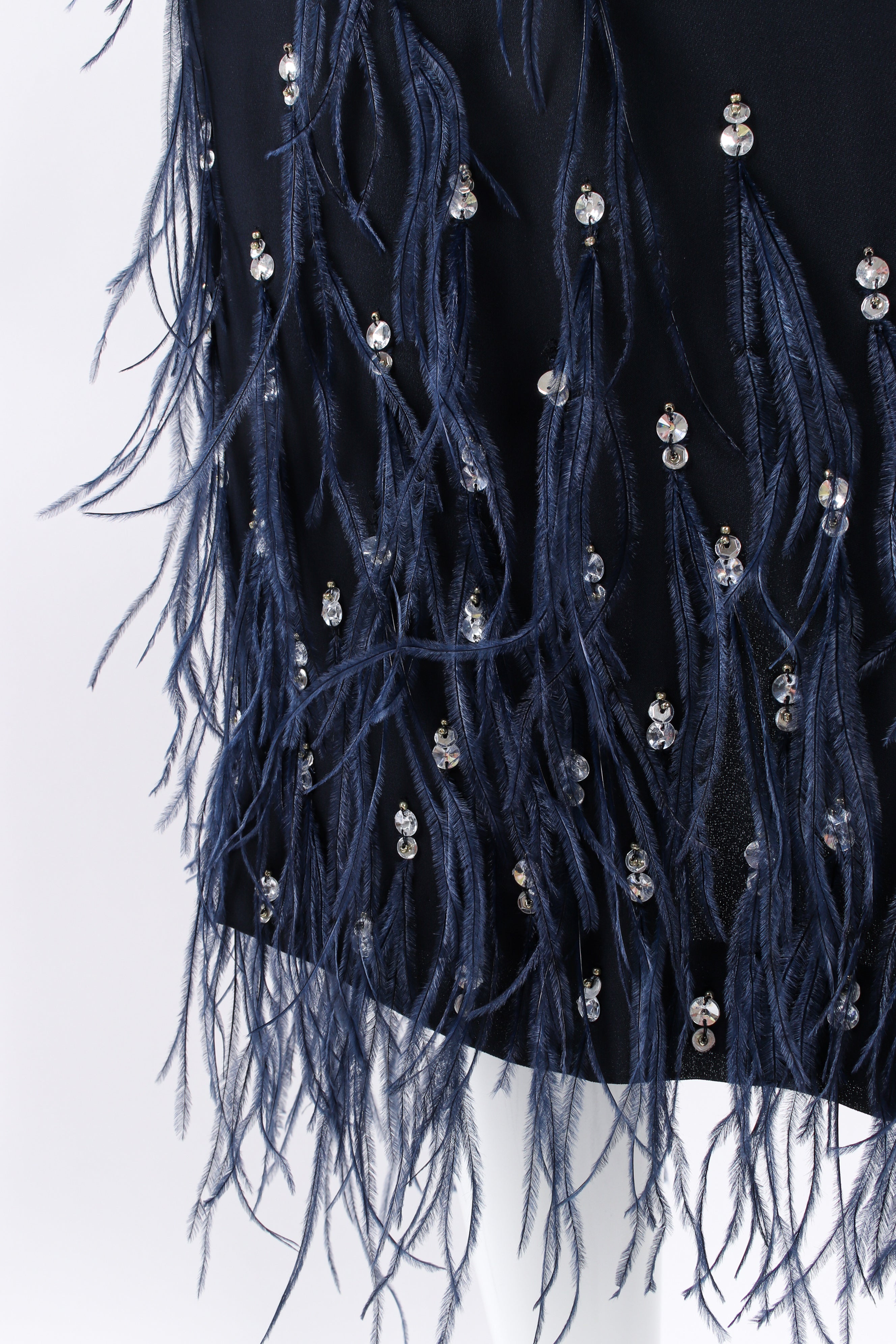 Vintage Dries Van Noten Sequin Ostrich Feather Skirt feather/sequin details @ Recess LA