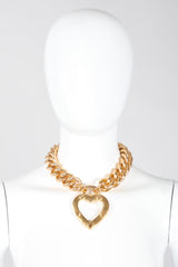Recess Los Angeles Vintage Erwin Pearl Heart Curb Chain Collar Necklace