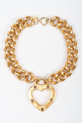 Recess Los Angeles Vintage Erwin Pearl Heart Curb Chain Collar Necklace