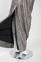 Recess Los Angeles Vintage Edward Harney Metallic Lamé Cowl Back Dress