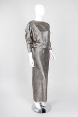 Recess Los Angeles Vintage Edward Harney Metallic Lamé Oscar Cowl Back Dress