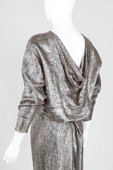 Recess Los Angeles Vintage Edward Harney Metallic Lamé Oscar Cowl Back Dress