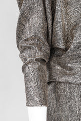 Recess Los Angeles Vintage Edward Harney Metallic Lamé Cowl Back Dress