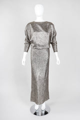 Recess Los Angeles Vintage Edward Harney Metallic Lamé Oscar Cowl Back Dress