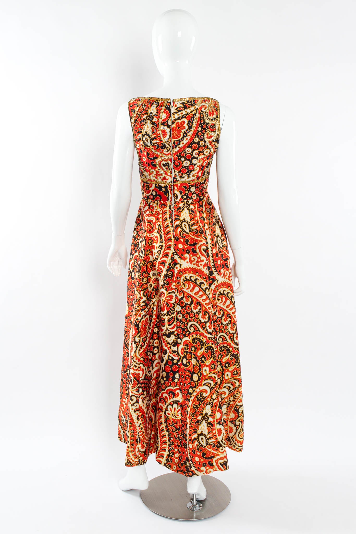 Vintage Malcolm Starr Rhinestone Paisley Gown mannequin back @ Recess Los Angeles
