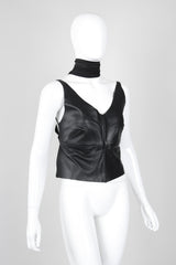 Recess Los Angeles Vintage Elisabetta Rogiani Leather Tie-Back Backless Camisole